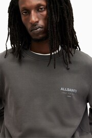 AllSaints Grey Underground Crew Jumper Sweatshirt - Image 5 of 7