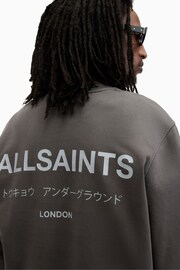AllSaints Grey Underground Crew Jumper Sweatshirt - Image 6 of 7