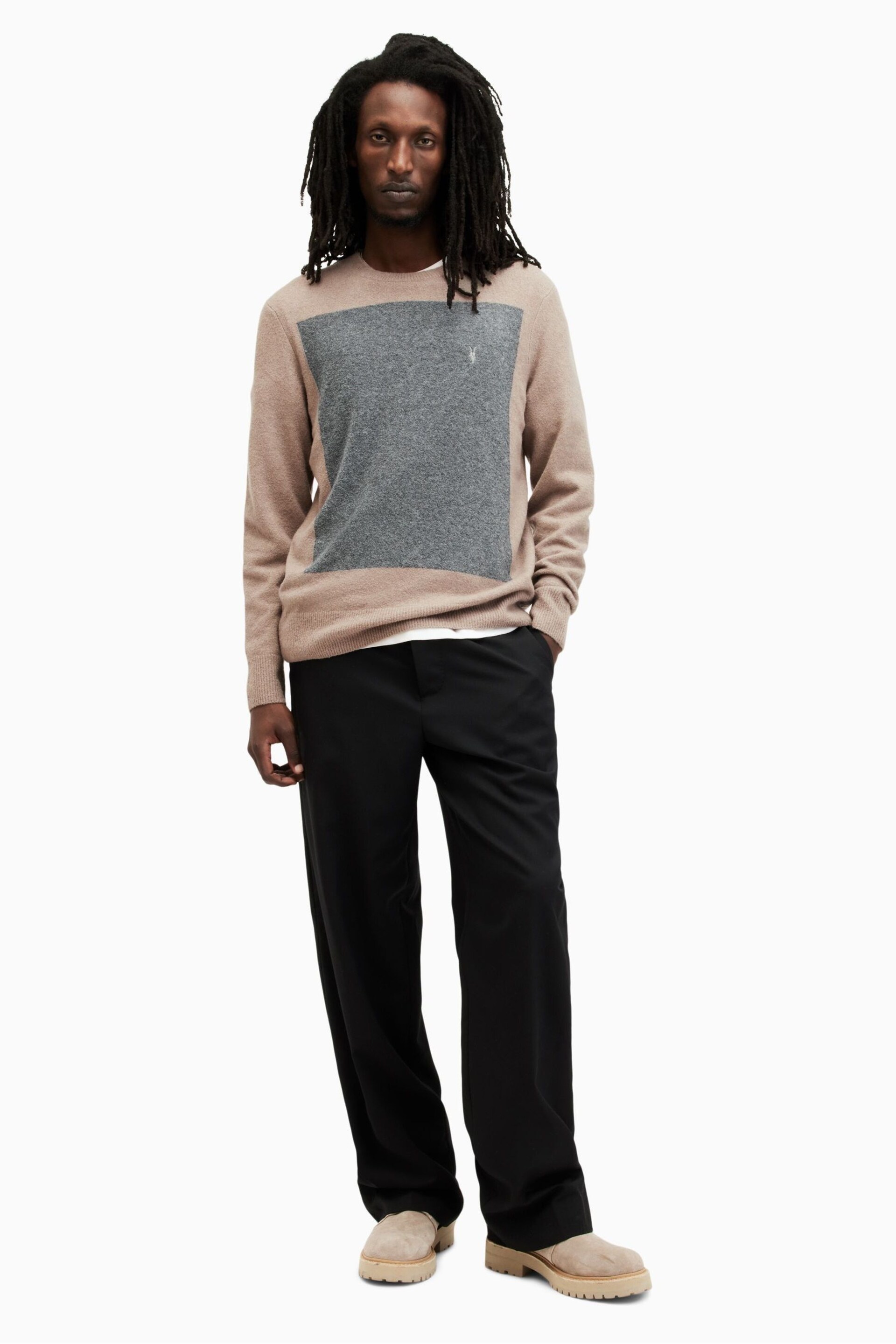 AllSaints Natural Lobke Knit Crew Sweater - Image 3 of 4