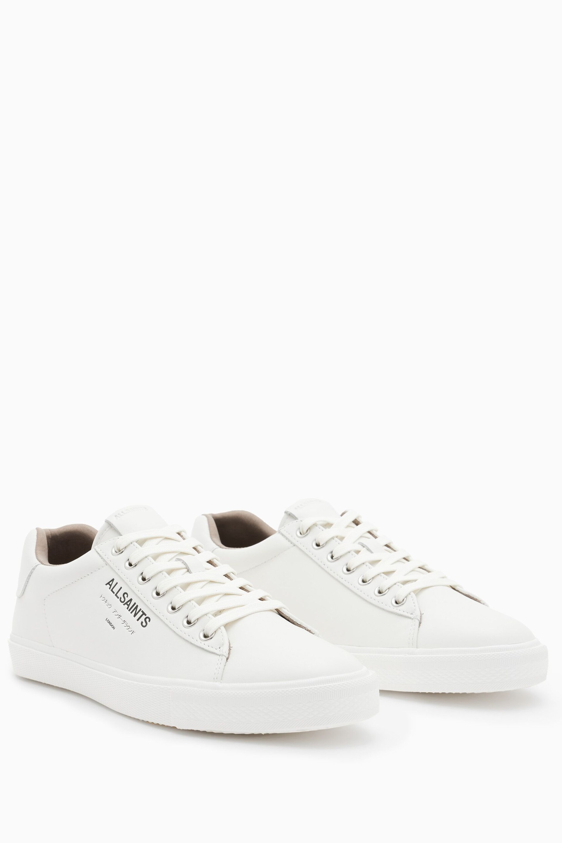 AllSaints White Underground Leather Low Top Trainers - Image 2 of 7