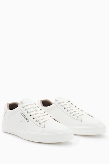 AllSaints White Underground Leather Low Top Trainers