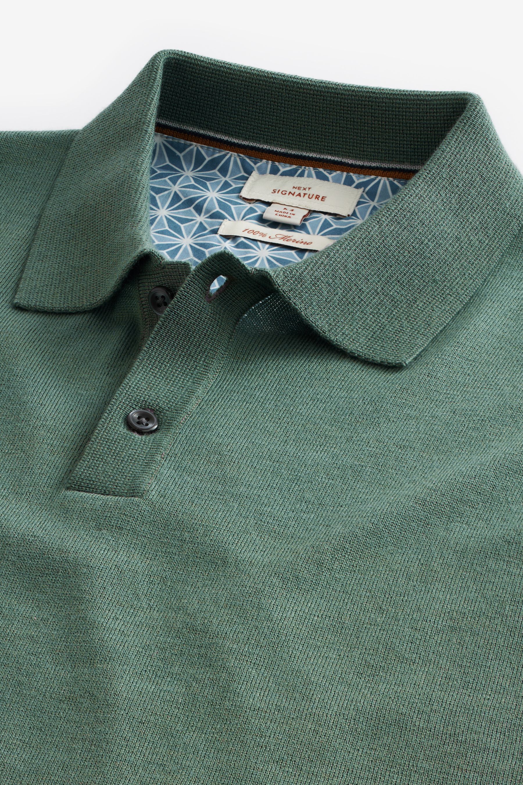 Buy Knitted Signature Merino Wool Regular Fit Polo Shirt Next Ukraine