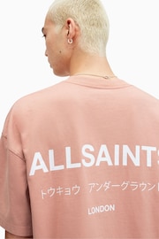 AllSaints Pink Underground Crew T-Shirt - Image 4 of 6