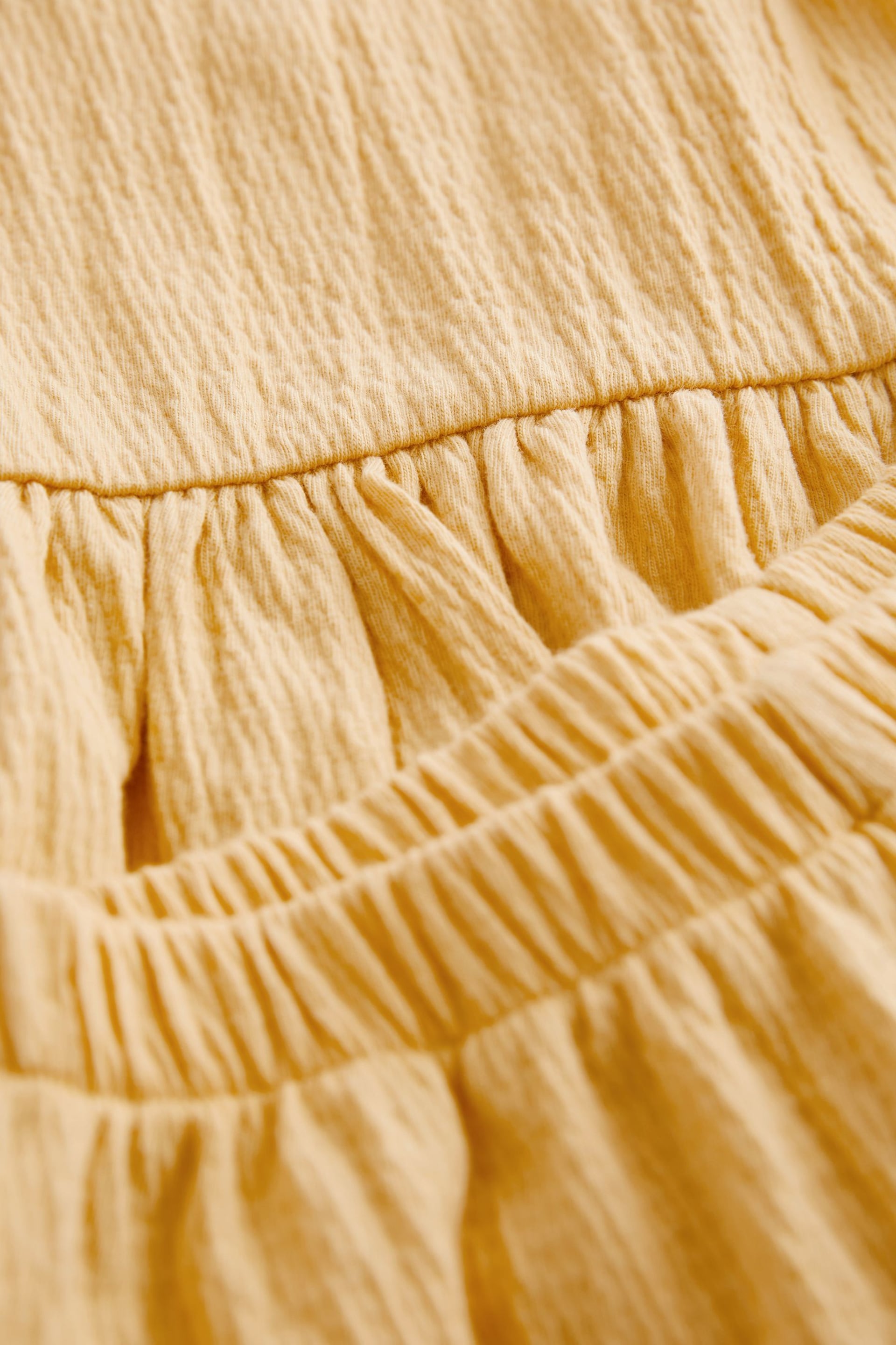 Yellow Textured Sleeveless Peplum Top and Shorts Set (3mths-7yrs) - Image 3 of 3