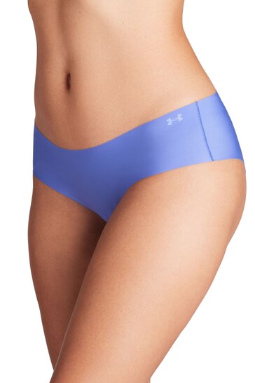 Under Armour Pale Blue No Show Pure Stretch Hipster Knickers 3 Pack