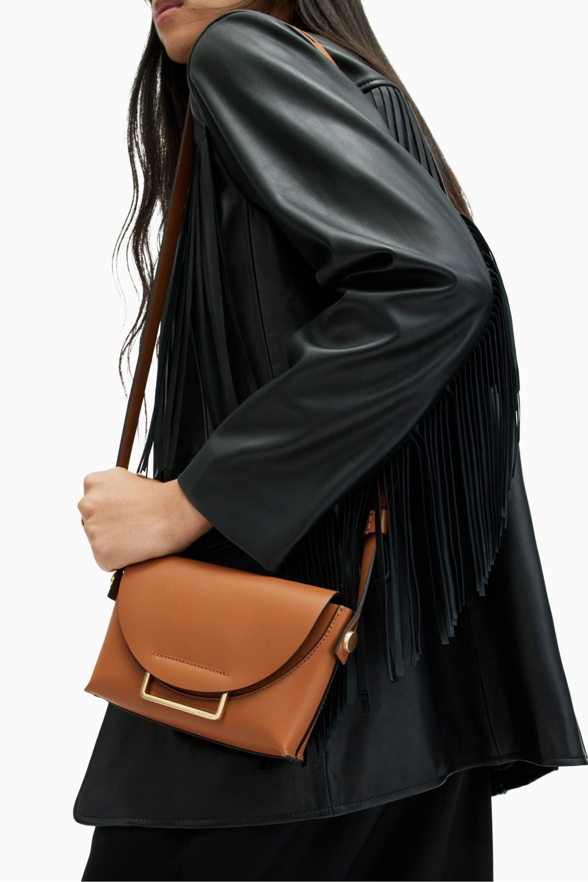 AllSaints Natural Cross-Body Francine Bag - Image 1 of 8