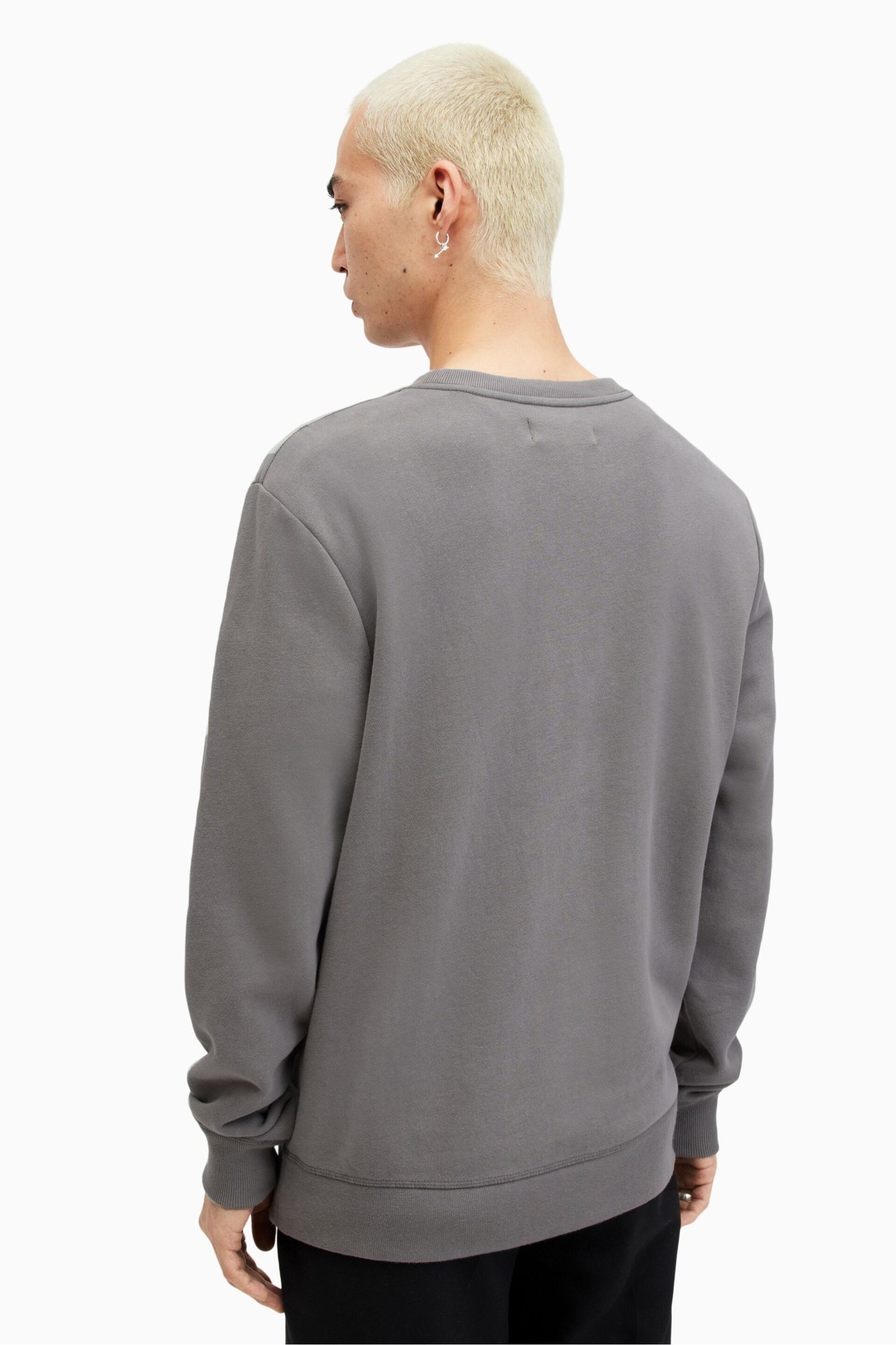 AllSaints Grey Raven Crew Sweatshirt - Image 2 of 7