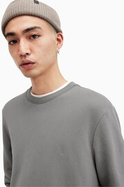 AllSaints Grey Raven Crew Sweatshirt - Image 6 of 7