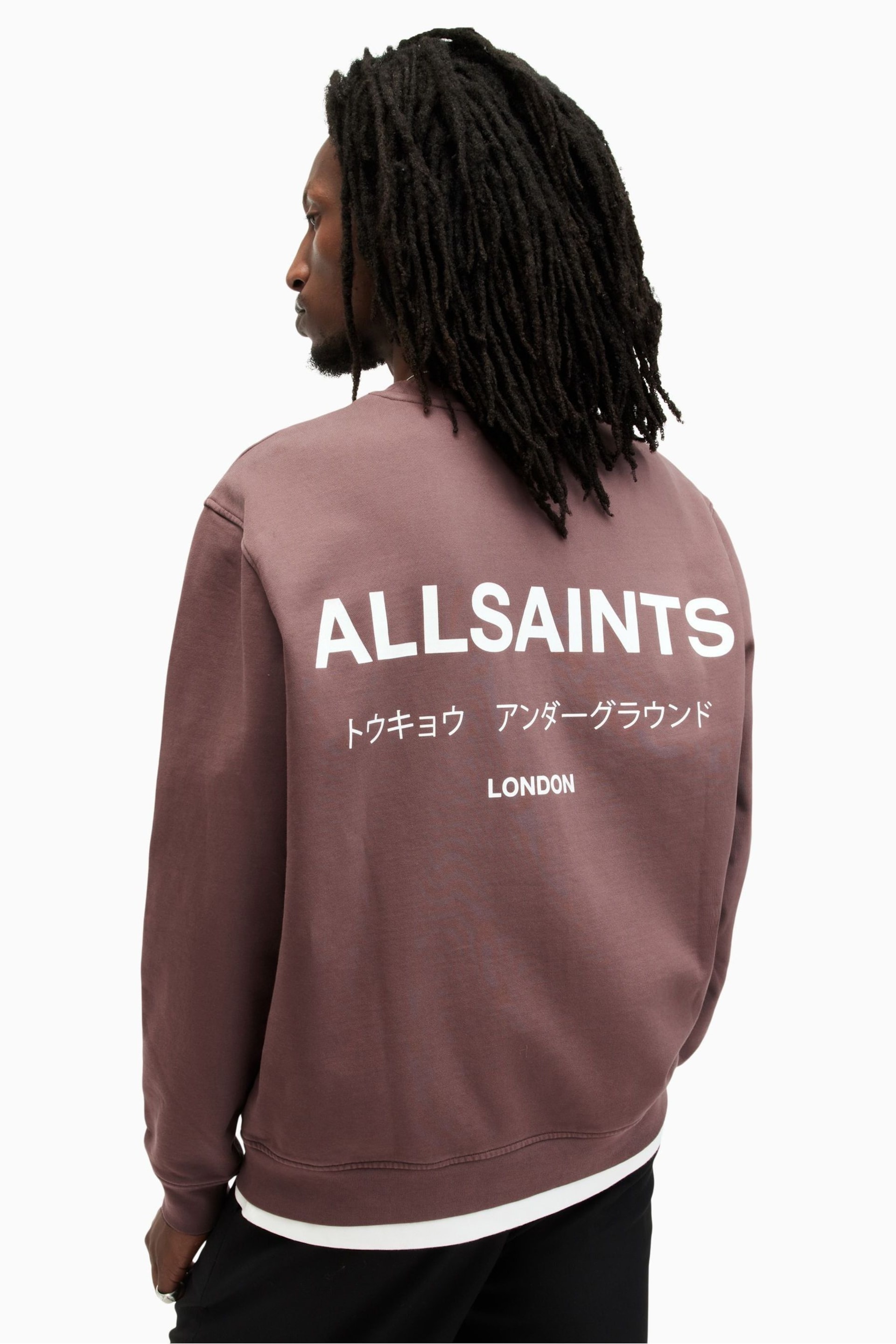 AllSaints Purple Underground Crew Sweatshirt - Image 2 of 8