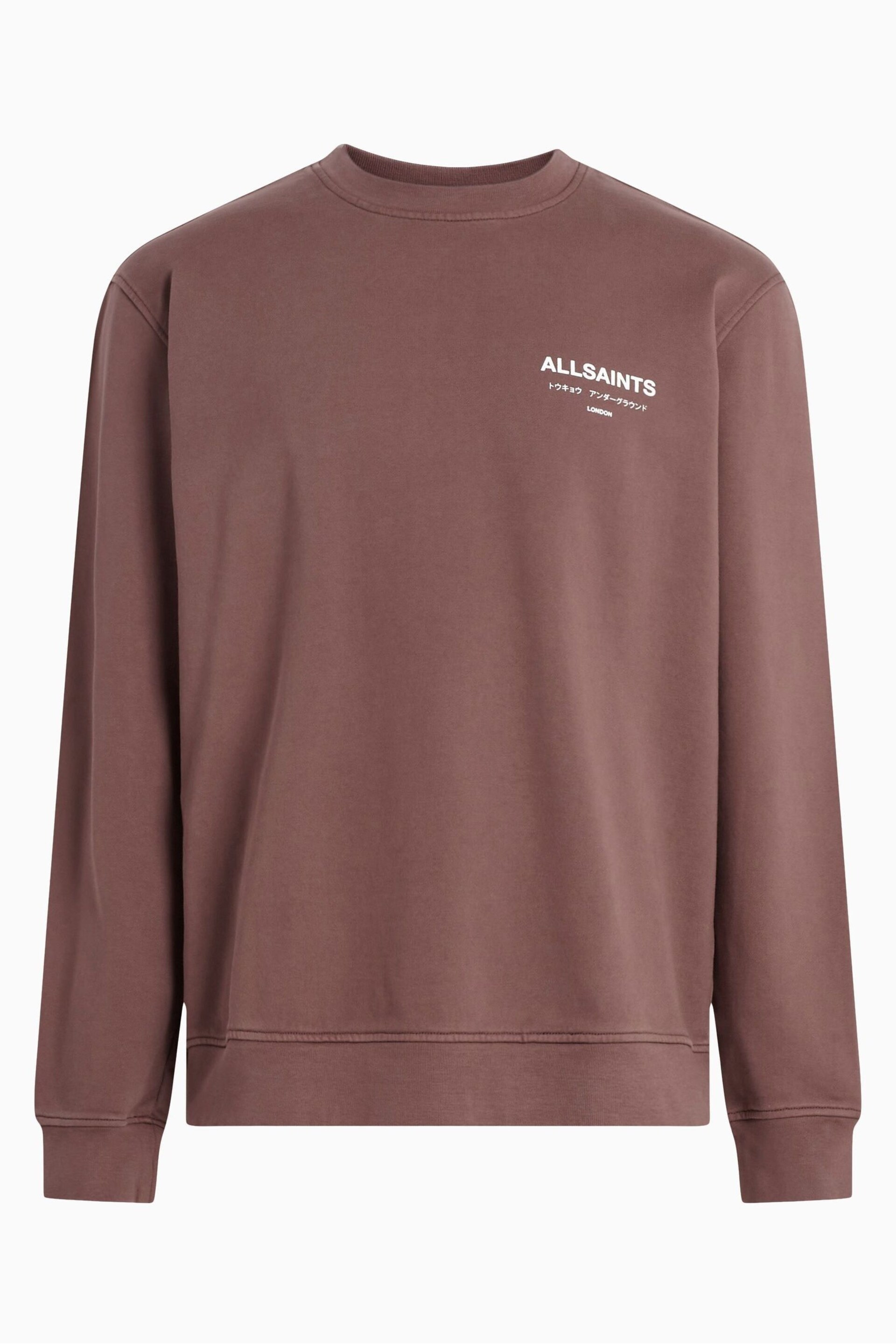 AllSaints Purple Underground Crew Sweatshirt - Image 8 of 8