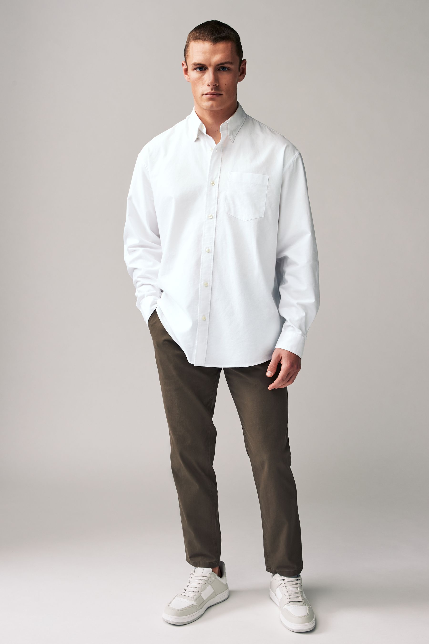 Relaxed fit oxford shirt shop