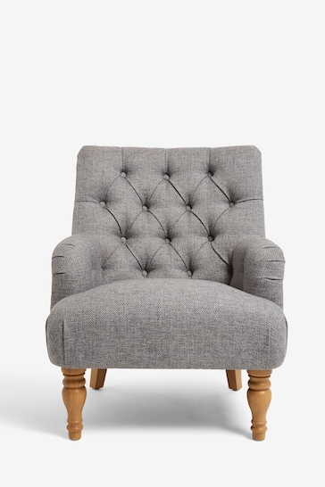 Chunky Weave Mid Grey Collection Luxe Wolton Highback Accent Chair