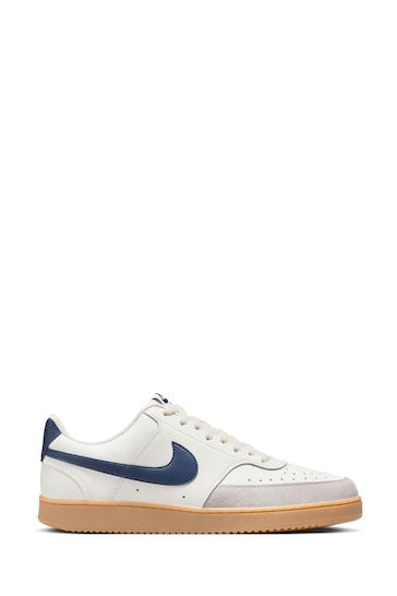 Nike White/Brown Court Vision Low Trainers