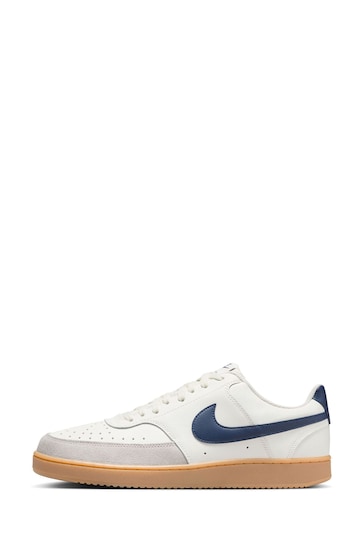 Nike White/Brown Court Vision Low Trainers