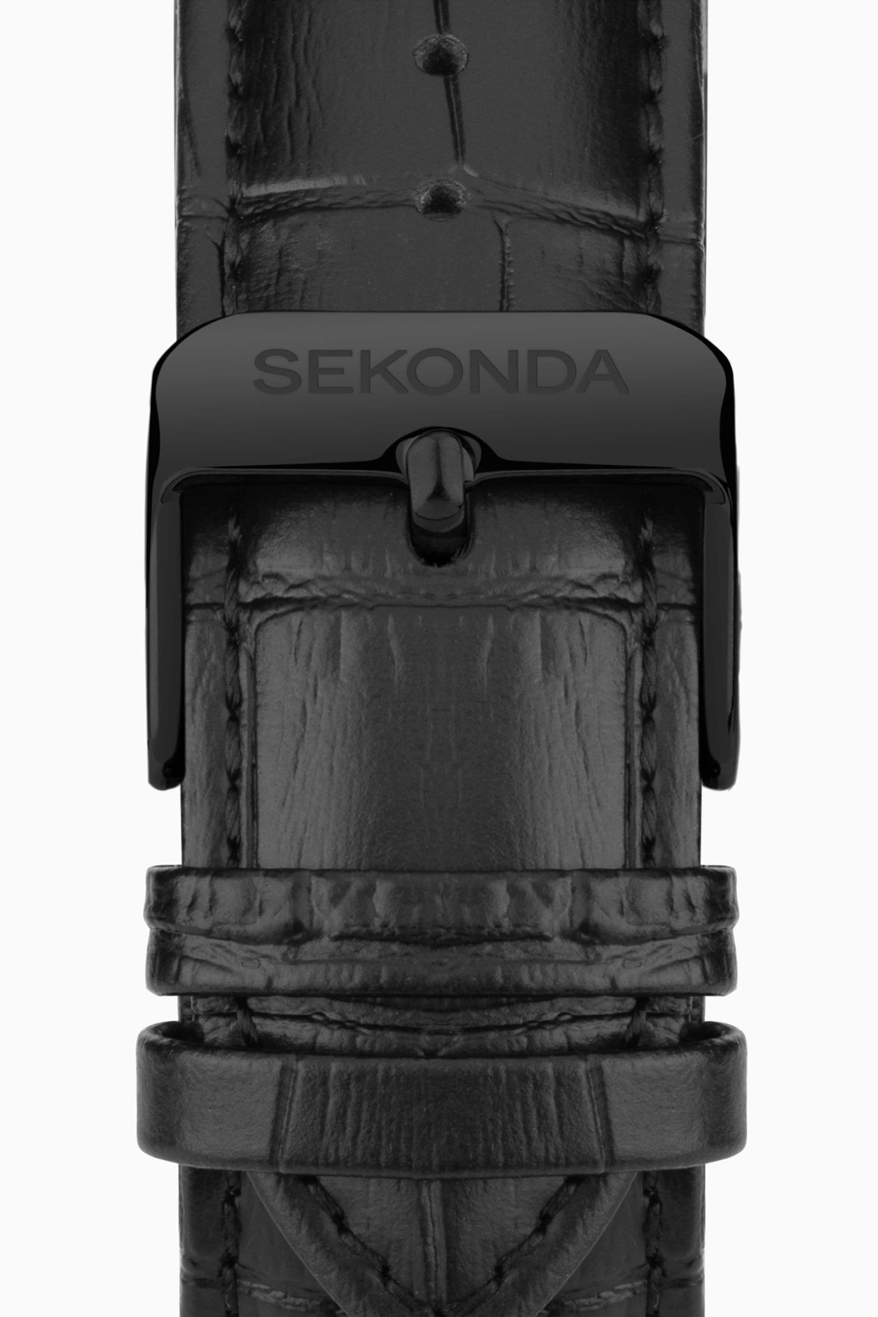 Buy Sekonda Mens Midnight 44mm Analogue Black Watch With Case And Leather Upper Strap With Dark Blue Dial from the Next UK online shop