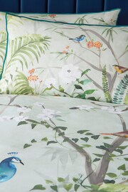 Soiree Green Peacock Jungle 100% Cotton Duvet Cover Set - Image 4 of 4