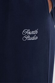 4th & Reckless Blue Parker Fourth Studio Branded Cuffed 100% Cotton Joggers - Image 3 of 3