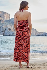 Sosandar Leopard Print Halter Neck Sunshine Dress - 圖片 4，共 5