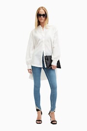 AllSaints Blue Dax Asymmetric Hem Jeans - Image 2 of 6