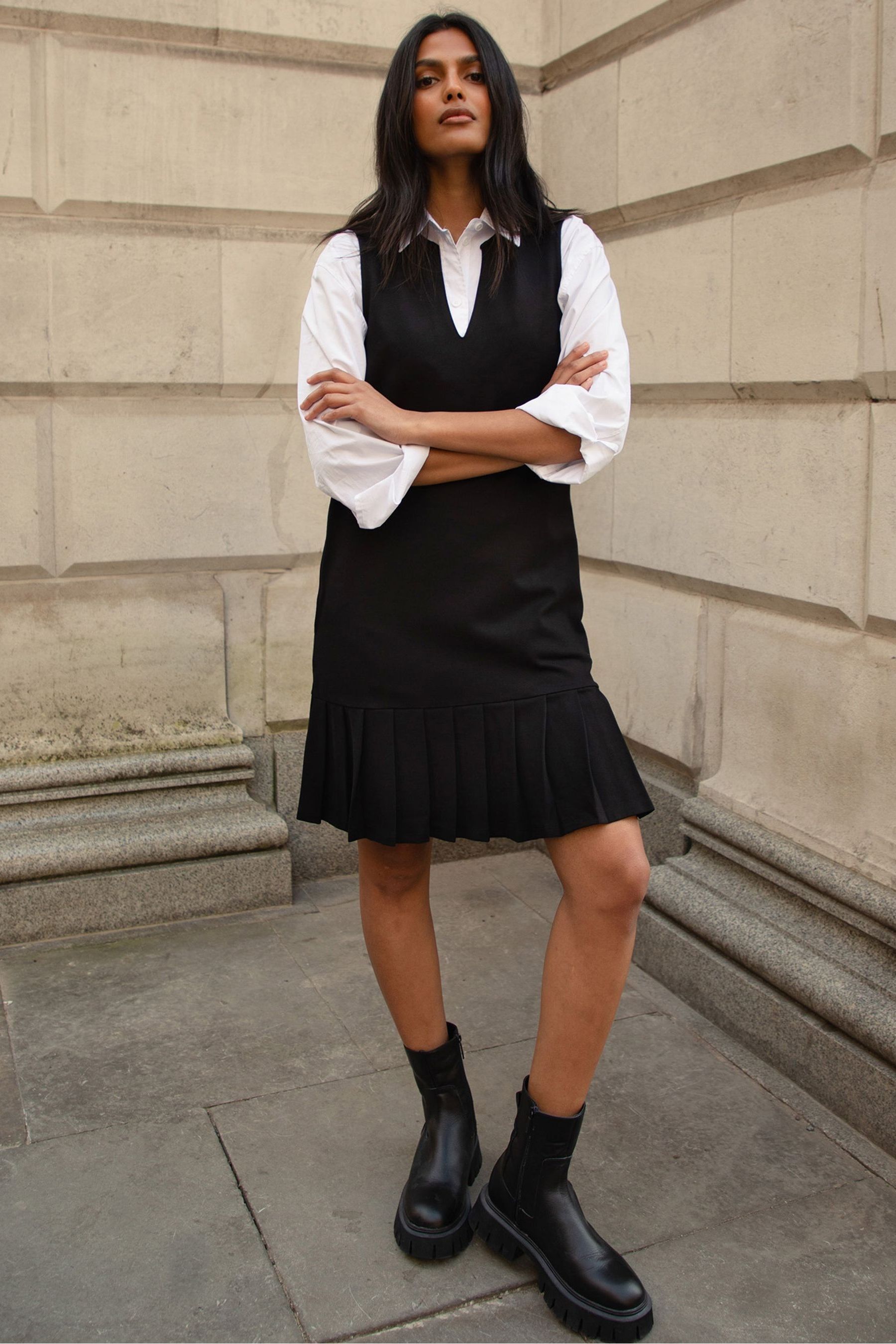 Pinafore skirt best sale knee length