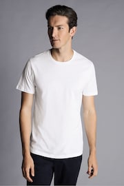 Charles Tyrwhitt White 100% Cotton Crew Neck T-Shirt 2 Pack - Image 1 of 5