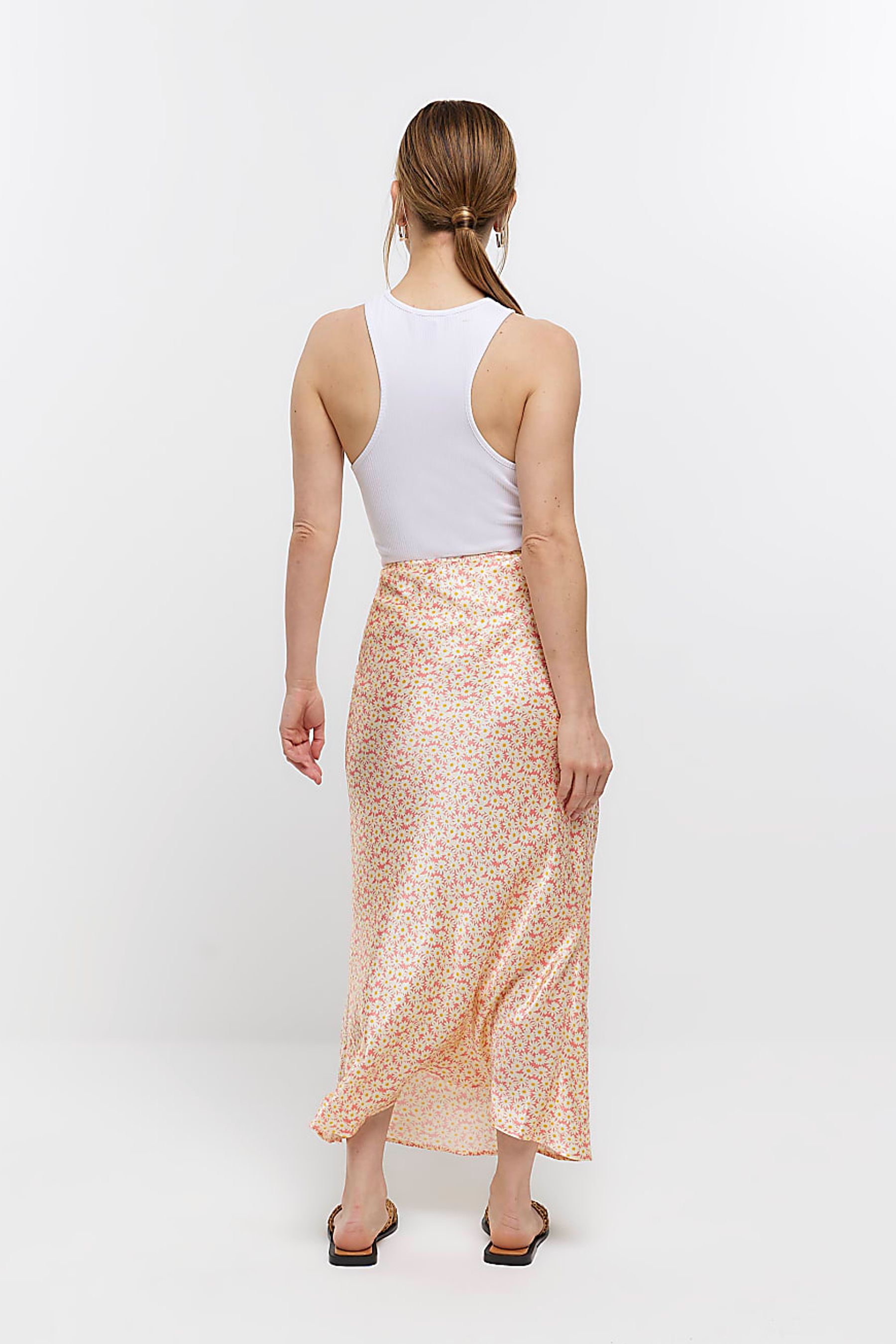 Buy River Island Pink Petite Floral Easy Bias Maxi Skirt from Next Luxembourg