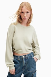 AllSaints Green Mira 100% Cottton Sweat Top - Image 1 of 6