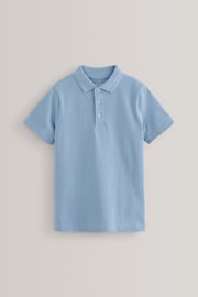 Blue 5 Pack Cotton School Polo Shirts (3-16yrs) - Image 2 of 3