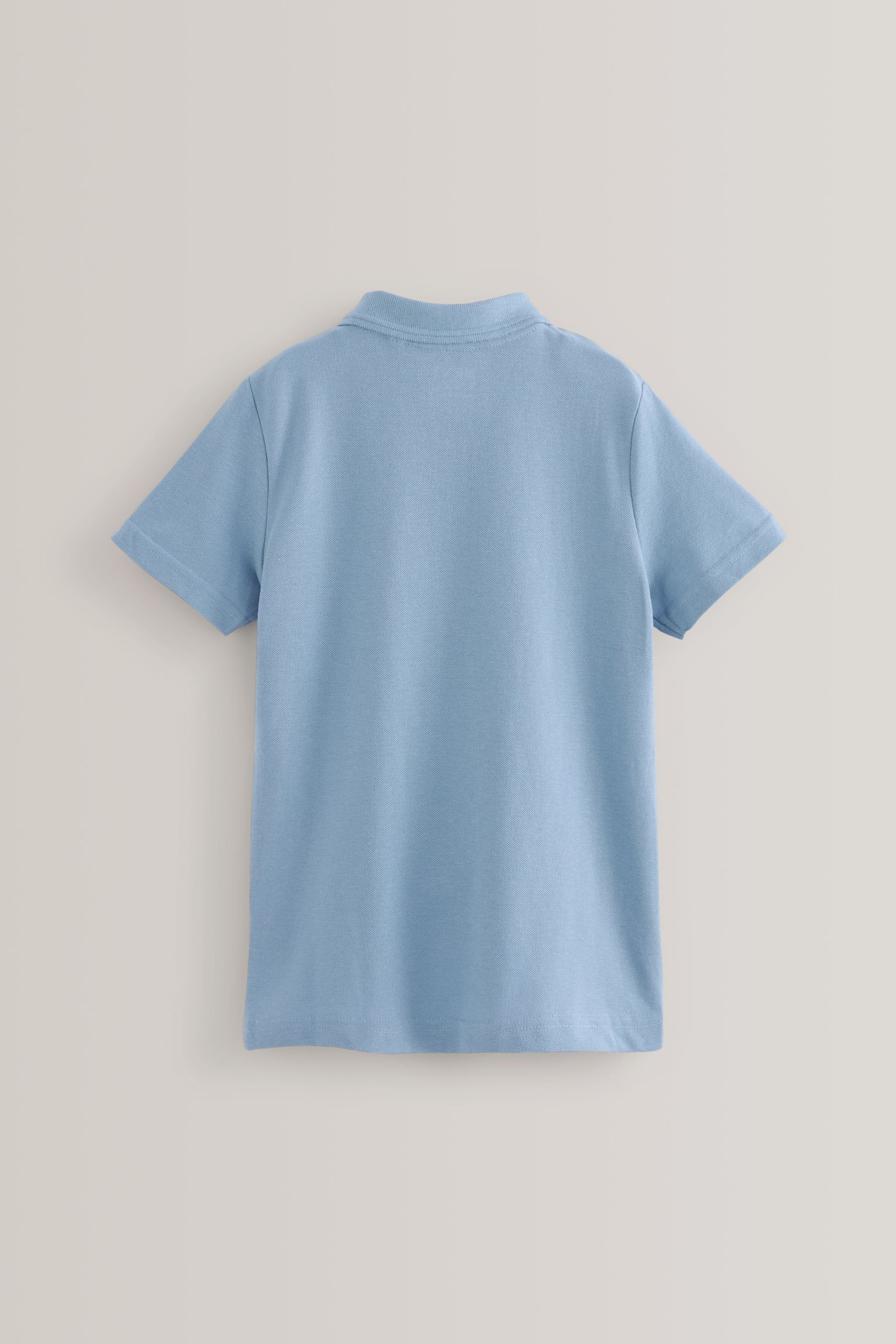 Blue 5 Pack Cotton School Polo Shirts (3-16yrs) - Image 3 of 3
