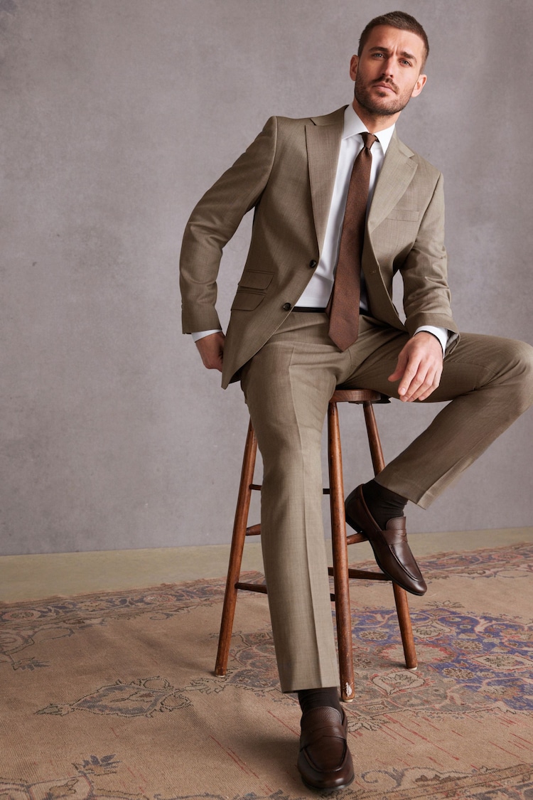 Stone Slim Fit Signature Wool Suit: Jacket - Image 2 of 10