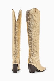 AllSaints Gold Roxanne Boots - Image 3 of 6