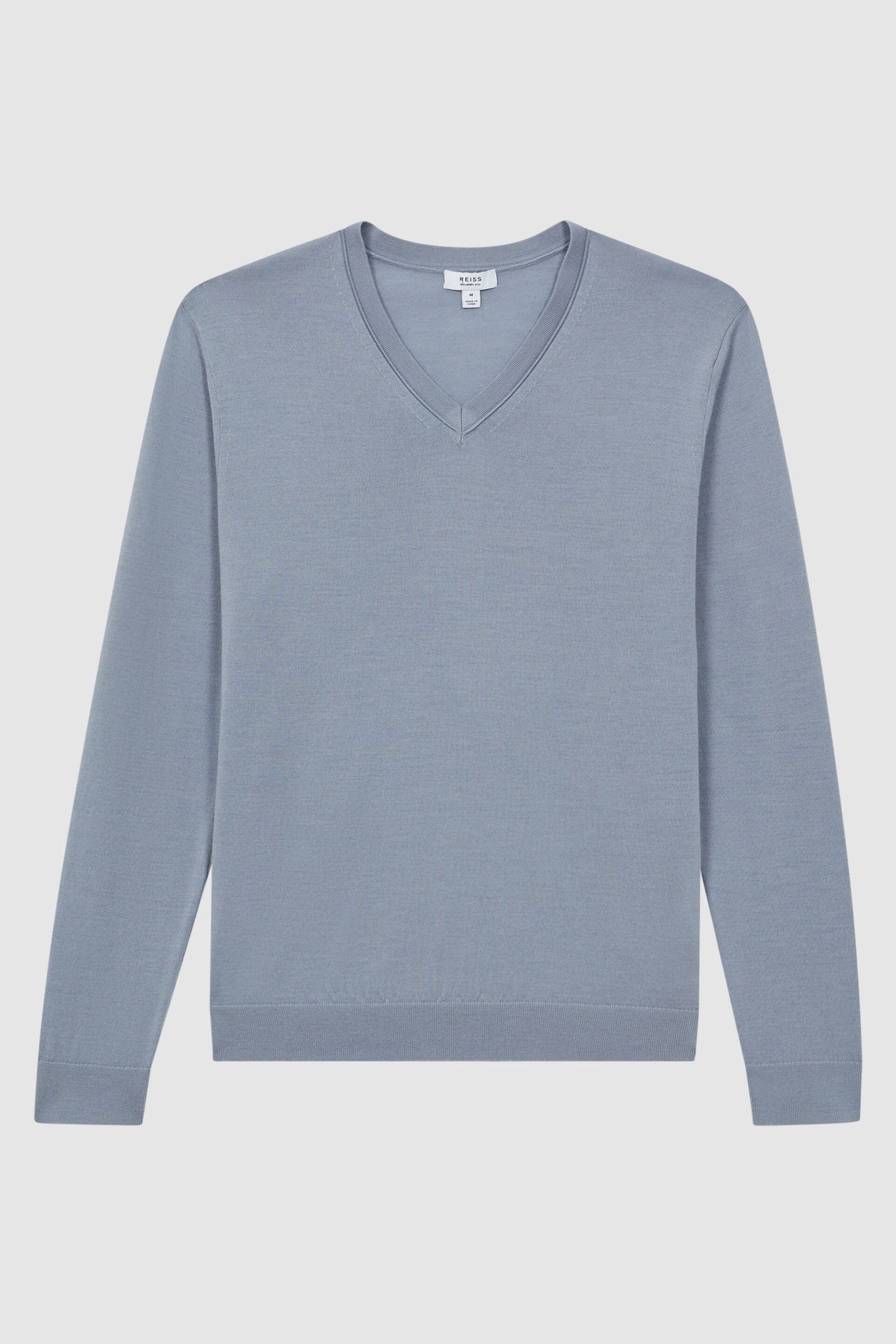 Reiss Porcelain Blue Earl Merino Wool Jumper - Image 2 of 5