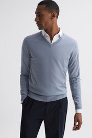 Reiss Porcelain Blue Earl Merino Wool Jumper - Image 3 of 5