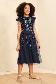 Love & Roses Blue Embellished Occasion Maxi Dress (5-16yrs) - Image 1 of 4