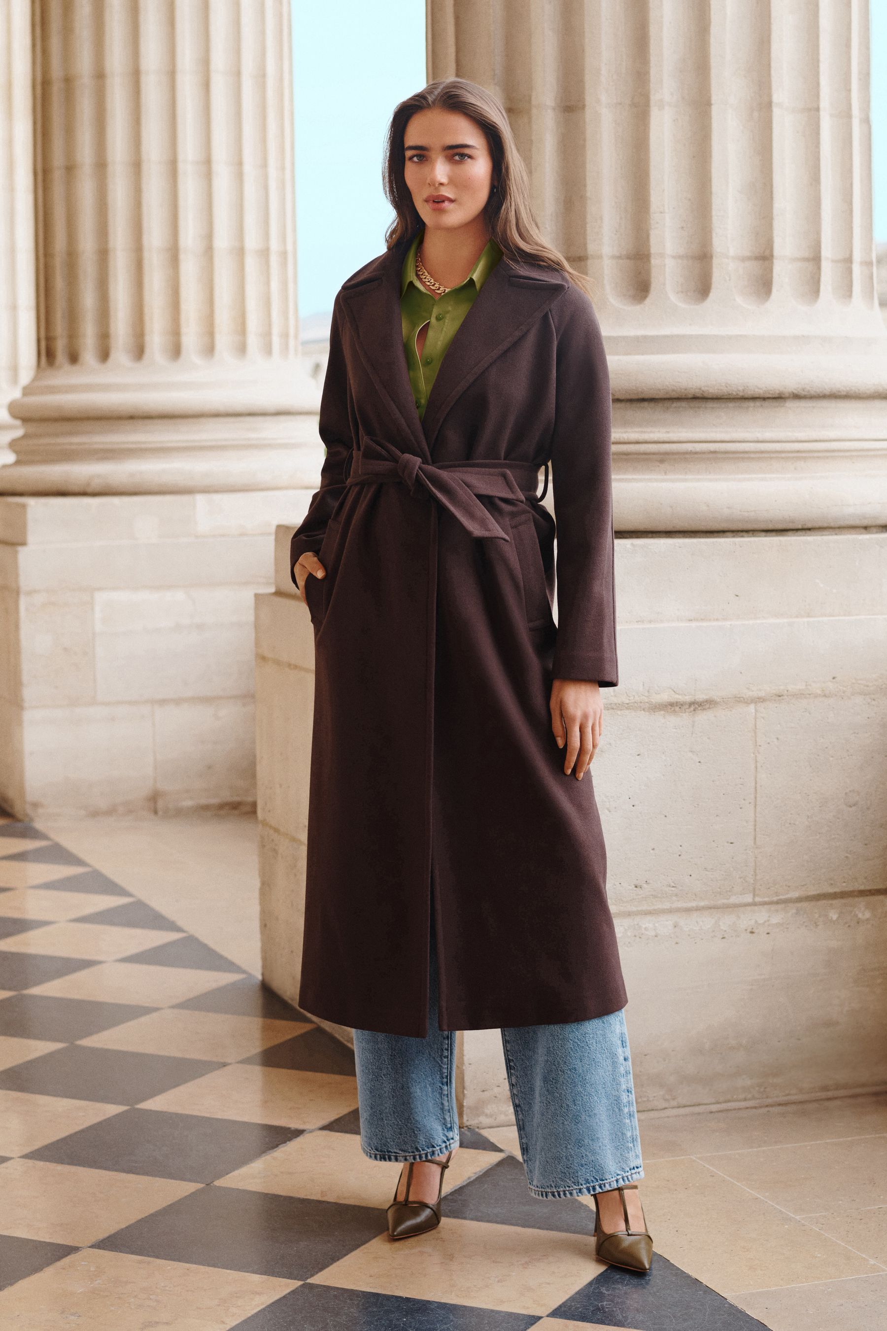 Belted maxi coat clearance
