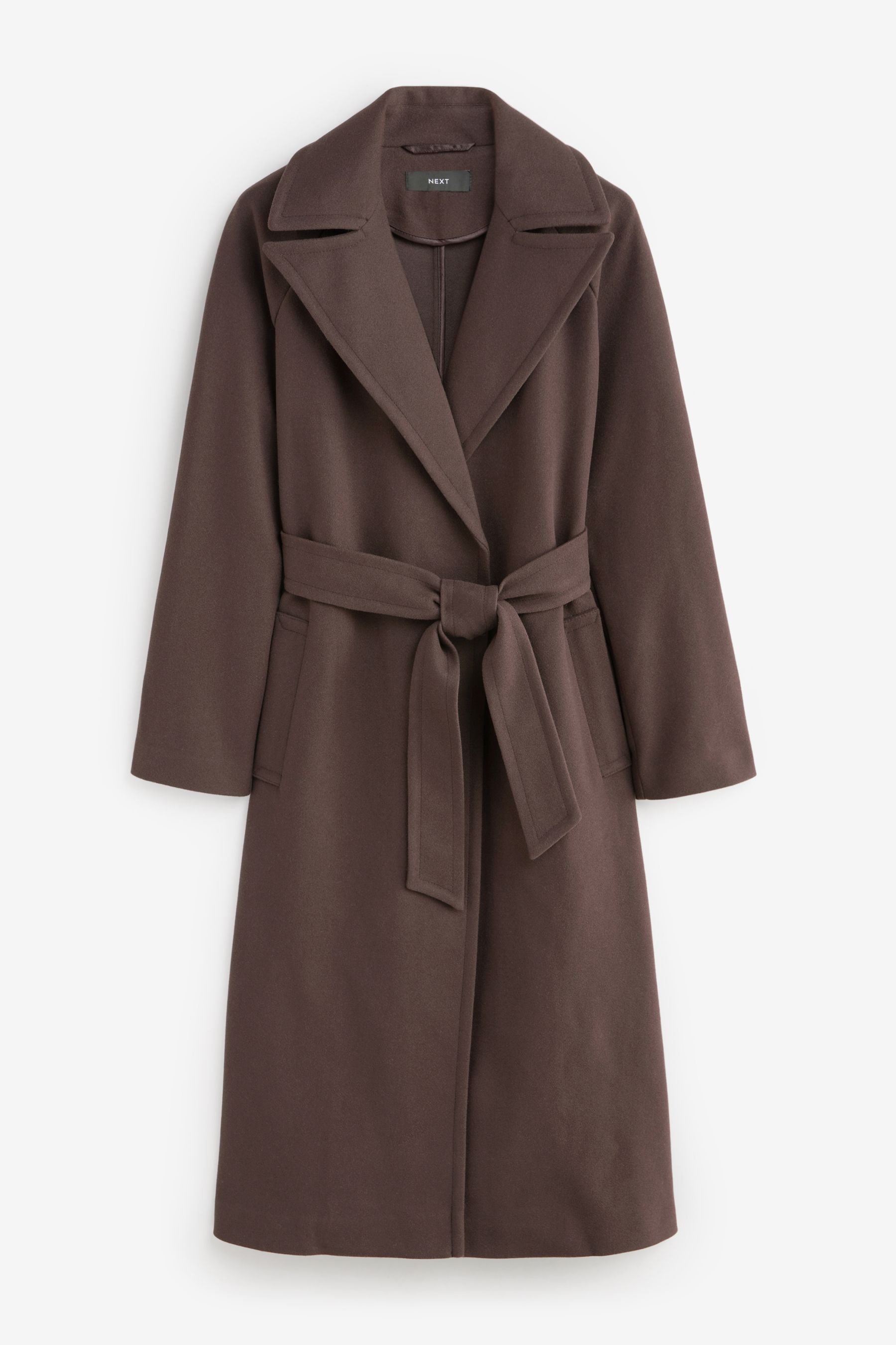 Chocolate Brown Long Belted Maxi Coat