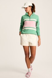 Joules Tadley Green & Pink Quarter Zip Sweatshirt - Image 3 of 7