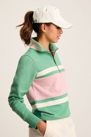 Joules Tadley Green & Pink Quarter Zip Sweatshirt - Image 5 of 7
