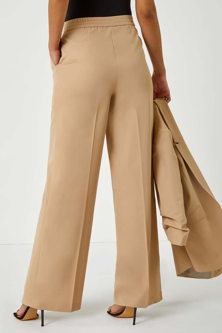 Roman Natural Tailored Relaxed Stretch Trousers - Image 2 of 5