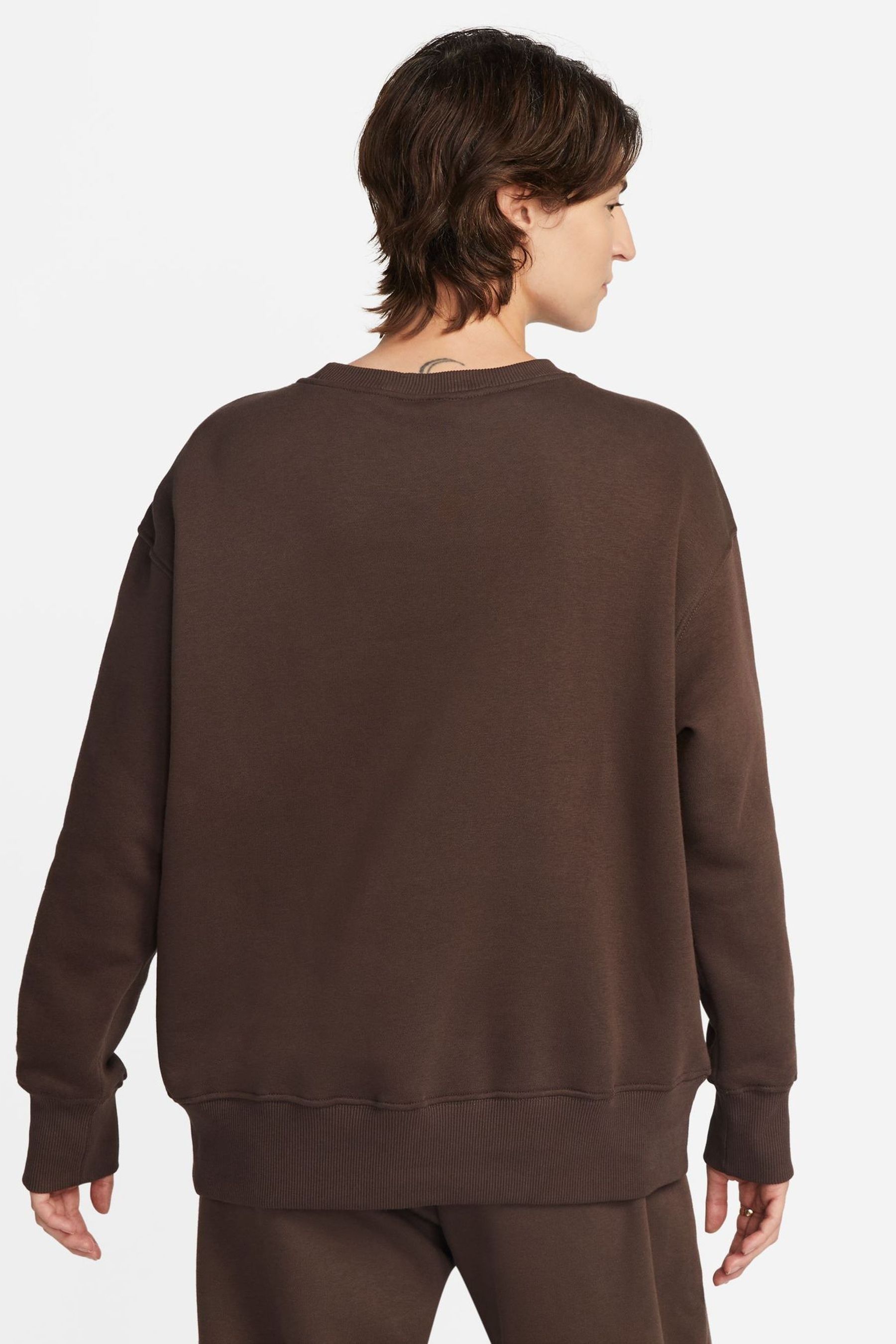 Buy Nike Brown Mini Swoosh Oversized Crew Sweatshirt from Next Luxembourg