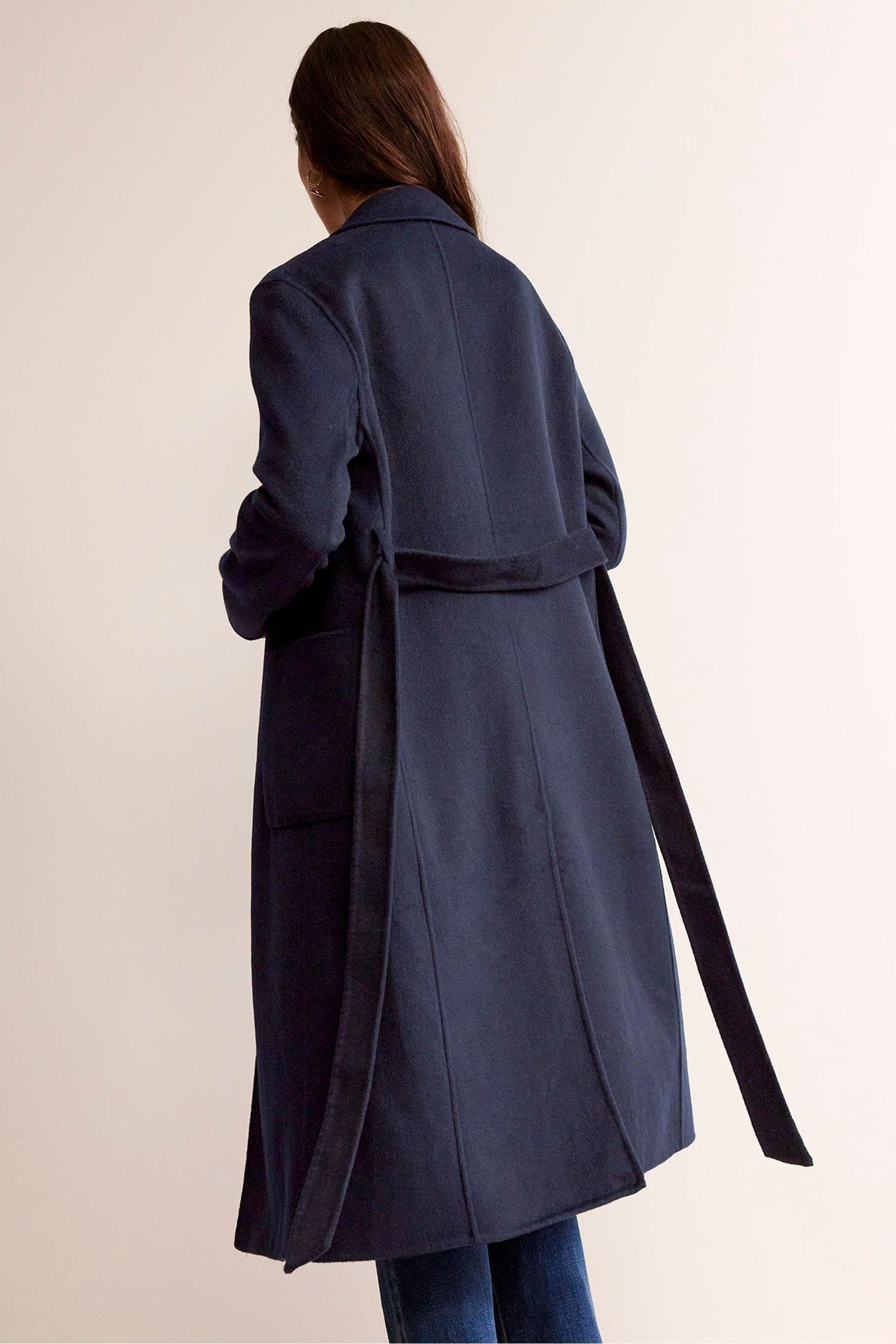 Buy Boden Blue Bristol Wool Blend Coat from Next Luxembourg
