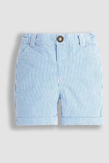 JoJo Maman Bébé Blue Seersucker Stripe Shorts