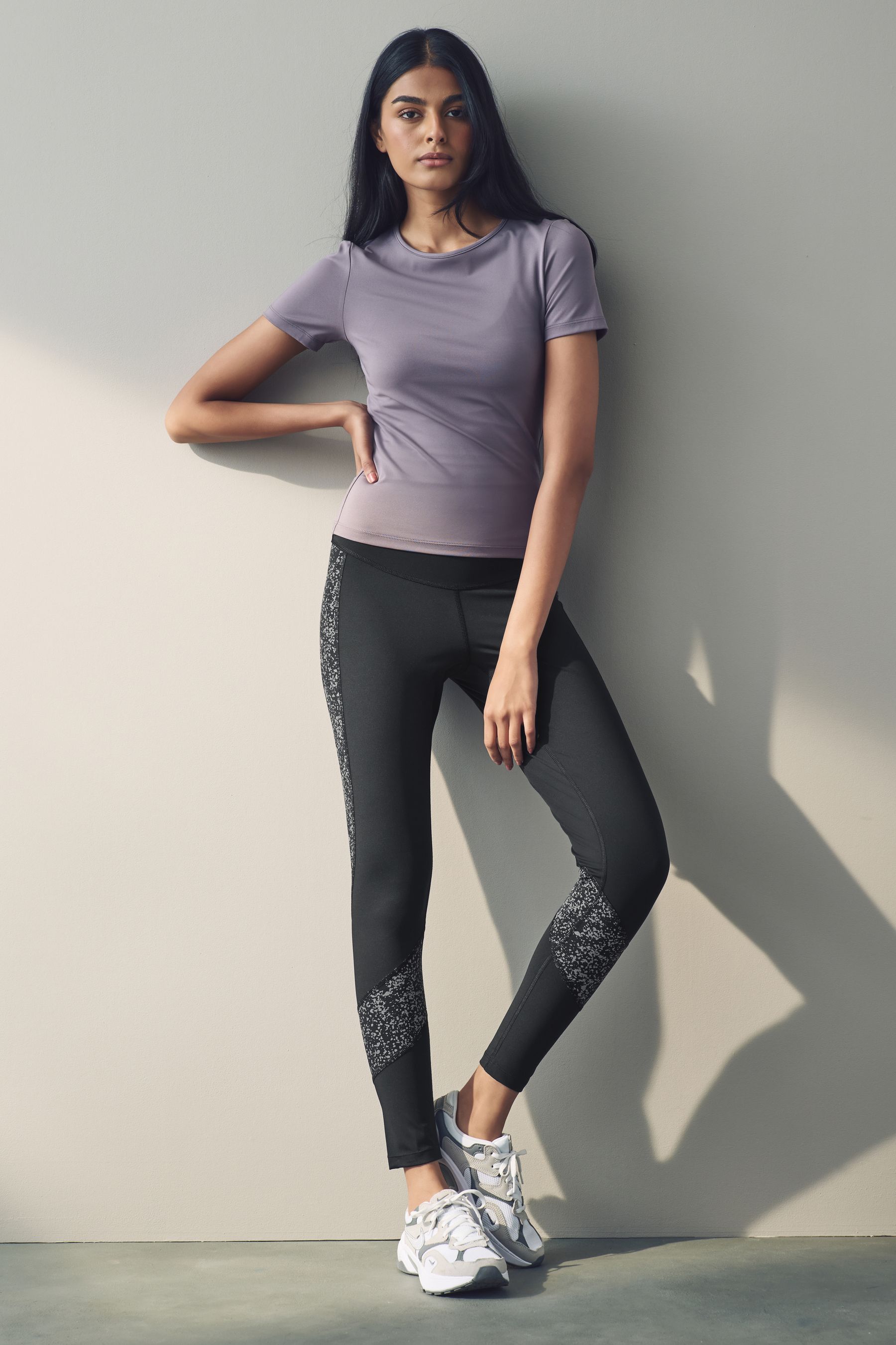 Buy Black Reflective Print Leggings from the Next UK online shop