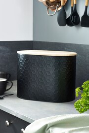 Black Embossed Geo Bread Bin - Image 1 of 3