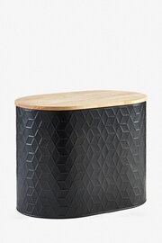 Black Embossed Geo Bread Bin - Image 3 of 3