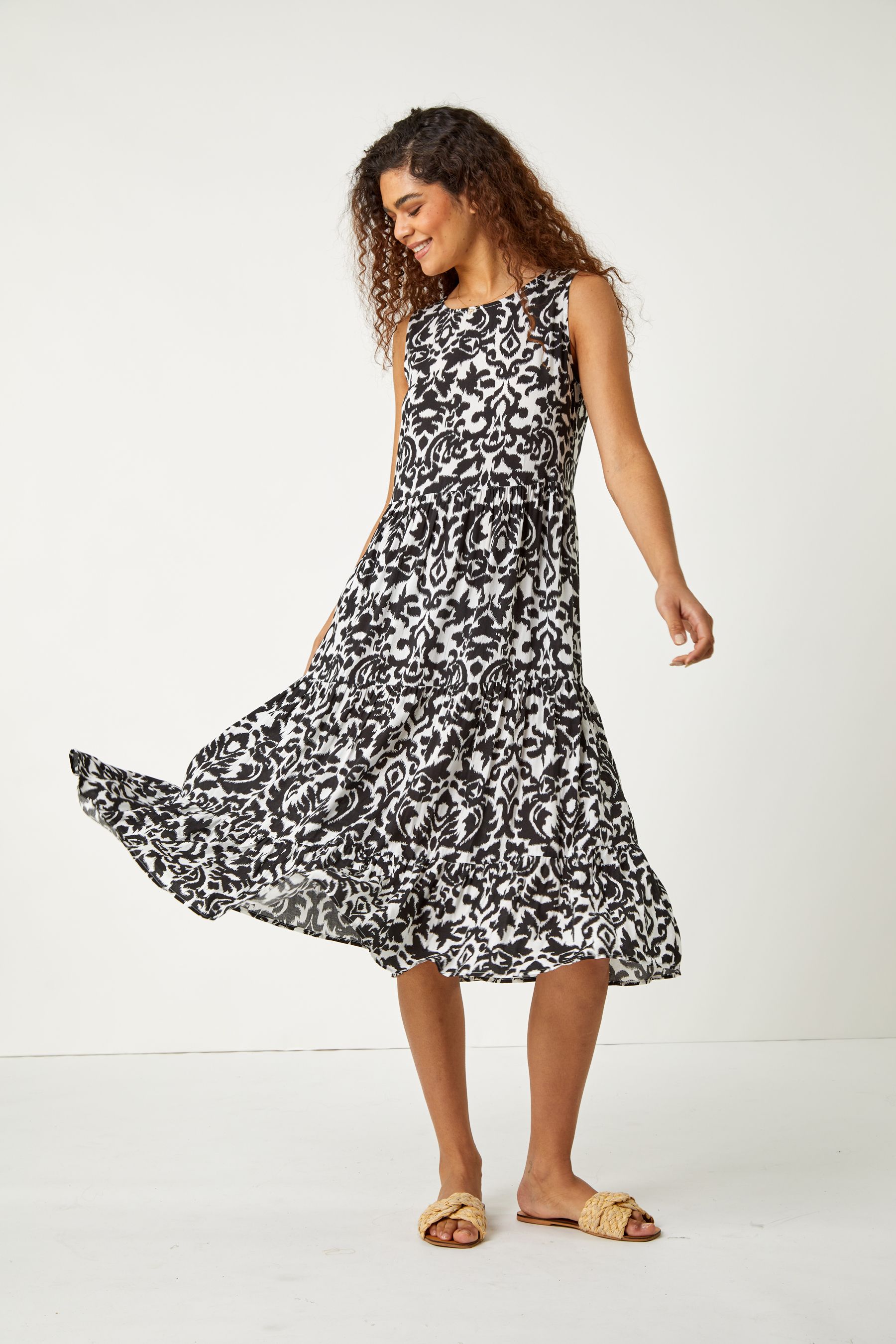 Smock midi dress uk hot sale