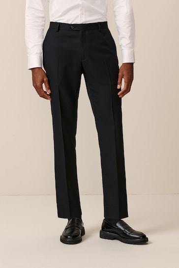 Black Skinny Textured Suit: Trousers