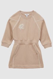 Reiss Camel Jona Junior Embroidered Jersey Dress - Image 2 of 5