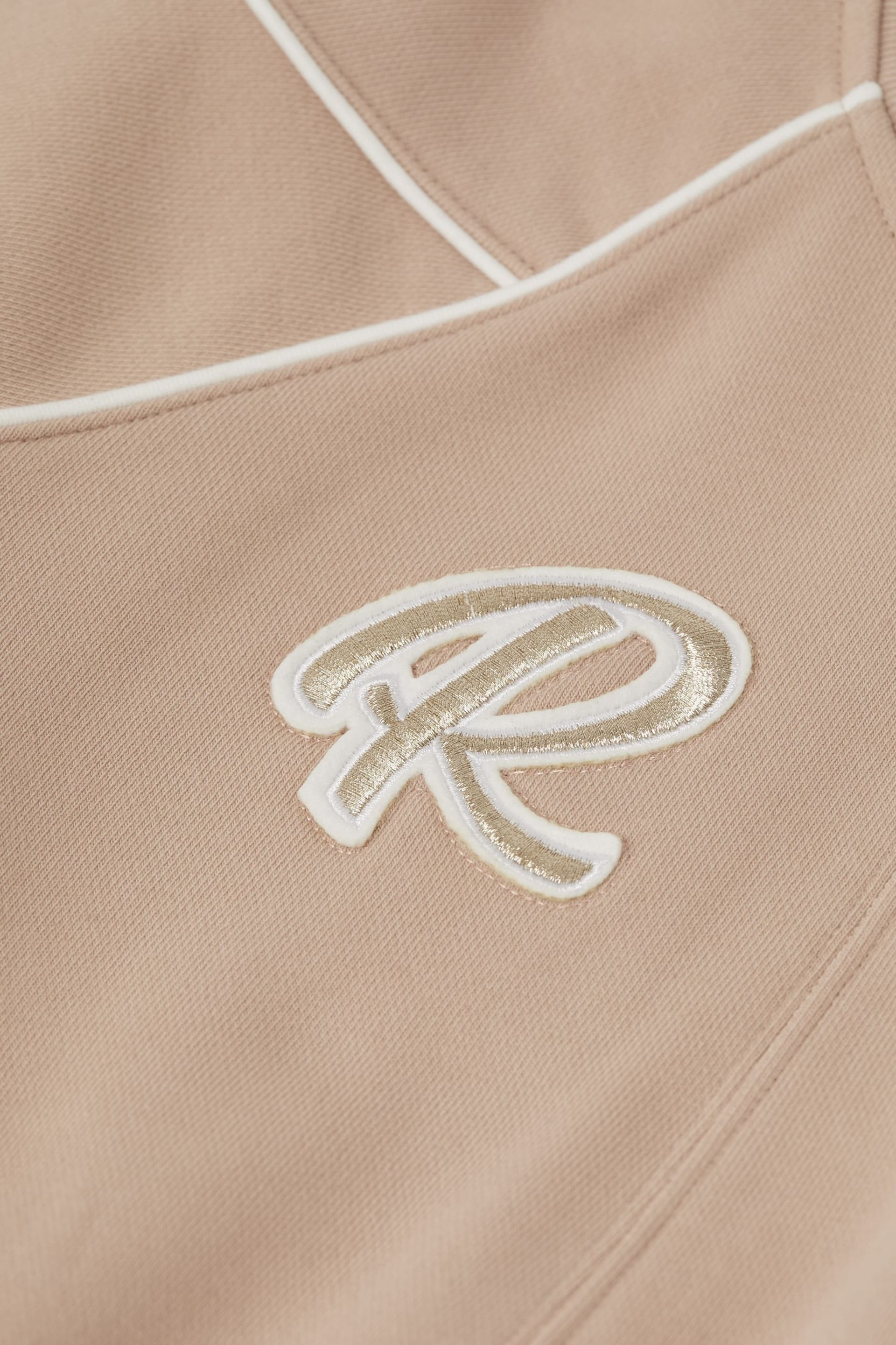 Reiss Camel Jona Junior Embroidered Jersey Dress - Image 5 of 5