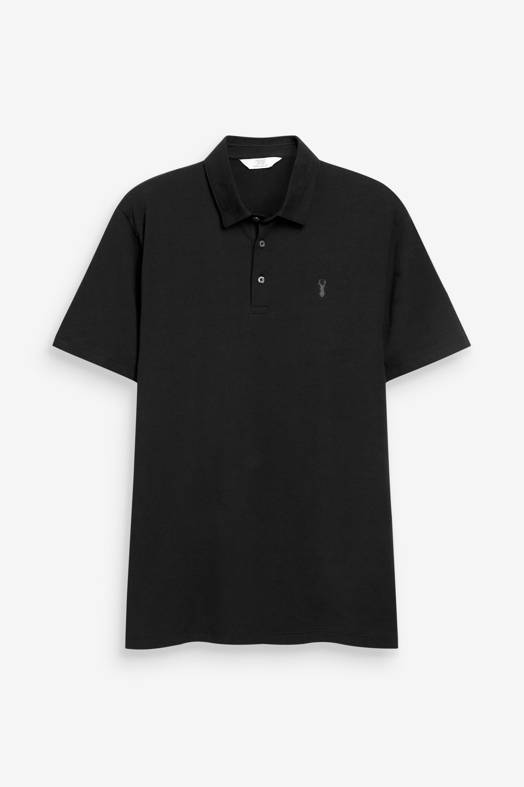 Buy Blue Grey Black Regular Fit Short Sleeve Jersey Polo Shirts 3 Pack from the Next UK online shop